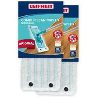 Leifheit Bundle Wischbezug CLEAN TWIST XL/Combi XL micro duo (2er Set) Wischbezug (Mikrofaser, 14.0x49.5 cm, 2-tlg., Waschbar bei 60°C, Wischbreite 42cm, für alle glatten Böden)