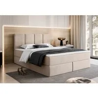 Lookway Boxspringbett ELZA – Komfortables und modernes Polsterbett für jedes Schlafzimmer (mit Bettkasten und Matratze), komfortabel gepolstertes, hohes Kopfteil