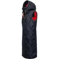 Navahoo Steppweste Schnuckel warme Damen Outdoor-Weste lang mit Kapuze