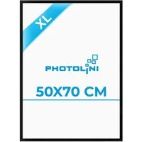 PHOTOLINI Bilderrahmen modern mit bruchsicherem Acrylglas, Holz MDF für Fotos & Poster, für 1 Bilder (1 Einzelrahmen), Posterrahmen 50x70 cm zum Aufhängen