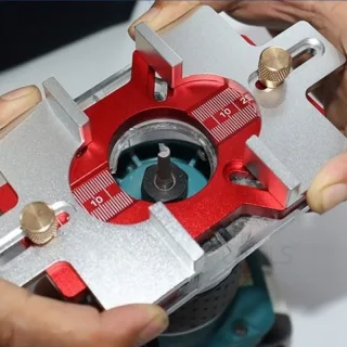 ENJOYWOOD Adjustable 2 in 1 Invisible Fastener Slotting Bracket Mortising Jig Wood Trimmer Router Tool Drawer Handle Pun