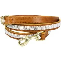 Plakkies Hundeleine Plakkies Hunde Lederleine - handbestickt, Leder (1-tlg), 2 Farben lieferbar