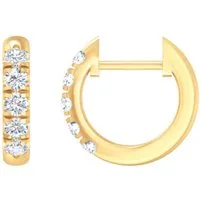 ONE ELEMENT Paar Creolen Creolen Ohrringe ⌀ 11,8 mm aus 585 Gold, mit 10 Lab Grown Diamanten / Labordiamanten 0,35 ct