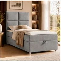Best for Home Boxspringbett Trinity K-2 mit Bettkasten & Topper – Komfort & Stauraum (Einzelbett, Hotelbett, Polsterbett gepolstertes Kopfteil, Jugendbett, Kinderbett versch. Größen, 1-St., 70x200 80x200 90x200 100x200 cm), Einzel-Boxspringbett mit i