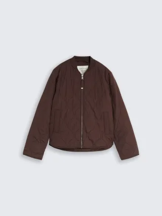 Tom Tailor - Steppjacke mit Bomberkragen java dark brown - Gr. - XS