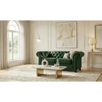 Home affaire 2-Sitzer BRONNOY Chesterfield Sofa mit aufwendiger Knopfheftung, Breite 152 cm, Sofa mit geschwungenen Armlehnen, Chesterfield-Optik, Glamour