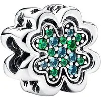 Pandora Charm-Einhänger 792752C01*, Kleeblatt, Teilbar, Grün, Blau, Glück