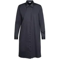 seidensticker Blusenkleid Seidensticker KLEID MIDI Satin Damen Langarm Regular Marine