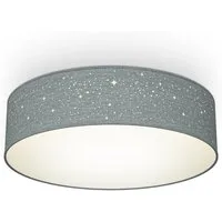 B.K.Licht LED Deckenleuchte, ohne Leuchtmittel, Warmweiß, Deckenlampe, Textil Lampenschirm, E27, Schlafzimmer, Wohnzimmer