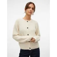 Vero Moda Strickjacke VMNOVAH LS O-NECK BUTTON CARDI GA NOOS Materialmix, regular fit