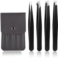 Heyork Pinzette 4er-set Pinzette Edelstahl Augenbrauenpinzette für Gesichtshaar Unisex
