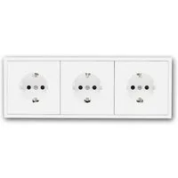 McPower Unterputz-Steckdose Steckdose 3-fach SHALLOW weiß 250V~/16A mit Rahmen