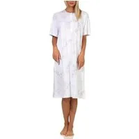 Normann Nachthemd Damen Nachthemd kurzarm klassische Design mit Knopfleiste am Hals