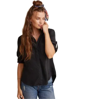 Bella Dahl - Hemd für Damen, Schlitz im Rücken, leger, 3/4 Ärmel (Schwary)