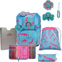 DerDieDas® Schulranzen Schulranzen Set 5-tlg. ErgoFlex Tiny Happy Pixel