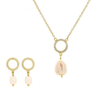 Orphelia 'Spa' Damen-Set aus 925 Sterling Silber: Halskette + Ohrringe - Gold SET-7575/G
