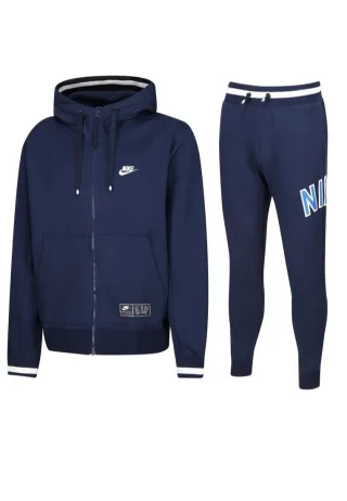 Nike Air Herren Zip durch Trainingsanzug Set voll in Marine