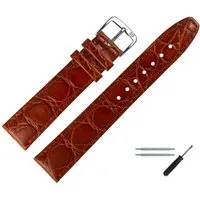 MARBURGER Uhrenarmband 18mm Leder Kroko (Caiman) Prägung