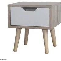 HTI-Living Nachttisch Nachttisch 1 Schublade Thekla Sonoma Weiß (Stück, 1-St., 1 Nachttisch), Beistelltisch Kommode