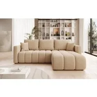 Luxusbetten24 Schlafsofa Designer Sofa Beatrice L in Bouclé, mit Schlaffunktion und Stauraum