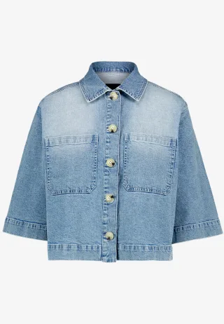 zero - Blazer-Jacke im Jeans-Look light blue denim - Gr. - 44