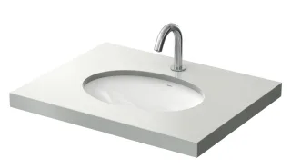 TOTO Unterbauwaschtisch WU, rund, 50 cm, ohne Hahnloch, mit Überlauf LW1505JUYWFW