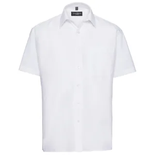Russell Collection - Hemd Pflegeleicht für Herren kurzärmlig (Weiß)