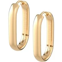 THIORA Paar Creolen Creolen »Helia« Damen, Edelstahl 18k vergoldet, wasserfest, wasserfest, hypoallergen, 25 x 15 mm