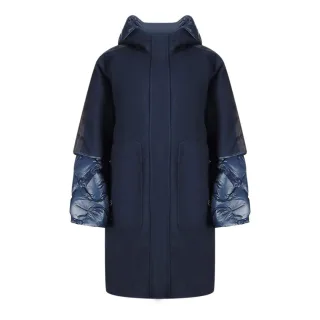 Parajumpers Joy Marineblaue, ubergrose, lange Daunenjacke mit Kapuze