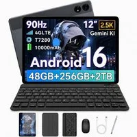 KOBONA T6 Android 16 12,2" Tablet 10000 mAh mit Stift/Tastatur/Maus/Hülle Tablet (256 GB, 4G(LTE), 2,5K FHD Display, 16 MP + 8 MP, 5G WLAN + 4G LTE)