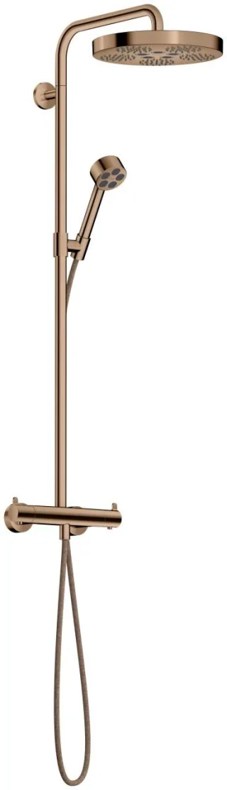 Hansgrohe Showerpipe AXOR One mit Thermostat, Kopfb. 280 1jet EcoSmart polished red gold, 48795300 48795300