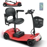 LVHOM Elektromobil faltbar Seniorenmobil, 4-Rad-Elektroroller, Rw. 25km, 12Ah, 250 W, 6 km/h, (abnehmbar Blei-Säure-Ionen Batterie + Handy-Ladeanschluss + vorderer Aufbewahrungskorb + abnehmbar/atmungsaktiv/höhenverstellbarer Sitz + verstellbarer Len