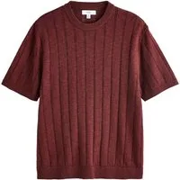 Next T-Shirt Regular Fit T-Shirt aus Strick mit Lochstickerei (1-tlg)