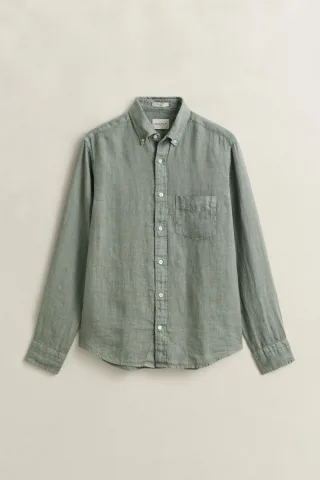GANT - Leinenhemd ceramic grey - Gr. - XXL