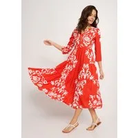 LASCANA Maxikleid mit Blumenprint und Knopfleiste, Sommerkleid, Strandkleid