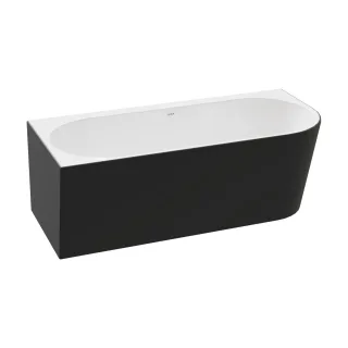 VitrA Geo Badewanne back to wall Ecke links 180 x 80 cm mit verdecktem Schwarz Matt,65450006028 65450006028