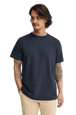T-Shirt marineblau mit Rundhalsausschnitt und Polo Club Patch