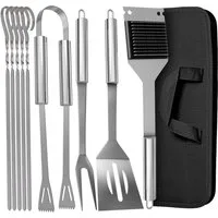 Praknu Grillbesteck-Set Grillbesteck Set aus Edelstahl Vatertag - Mit Tragetasche - Robust, (Set, 1 tlg), Mit Tragetasche - Robust und Hitzebeständig