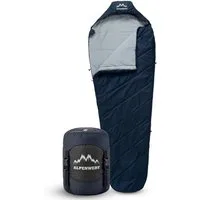 Alpenwert Mumienschlafsack Ultraleicht & kompakt, wasserabweisend, atmungsaktiv Camping & Outdoor, Sommerschlafsack, 2 Wege Reißverschluss, wattiert