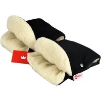BabyLux Kinderwagen-Handwärmer BABYLUX Handmuff Handwärmer Kinderwagen Buggy Handschuh Lammwolle, 11. Schwarz + Lammwolle