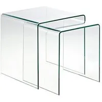 Concept GmbH Beistelltisch in Klarglas, Glas - 42x42x42cm (BxHxT)