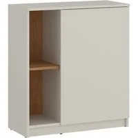 Lomadox Kommode FIER-129, Kaschmir mit Eiche, 1 Tür, 2 Einlegeböden, grifflos, Breite 72,8cm