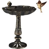 relaxdays Vogeltränke Gusseise, Bronze