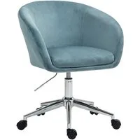 SVITA Bürostuhl LOUISA, Schreibtischstuhl, Samtbezug, 360° drehbar, Blau