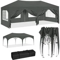 Woltu Pavillon, mit 6 Seitenteilen, 3x6 m, mit 6 Seitenwänden, höhenverstellbar