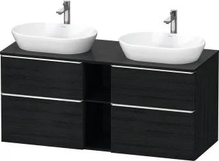Duravit D-Neo Konsolenwaschtischunterbau wandhängend Eiche Schwarz Matt 1400x550x664 mm - DE4970B101 DE4970B10160000