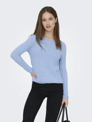 ONLY - ONLPAMELA LS RIB O-NECK PULLOVER CC KNT - Gr. - M