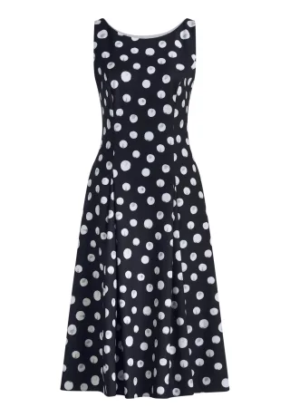 Vera Mont - Cocktailkleid Dunkelblau/Weiß - Gr. - 54