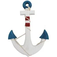 Yudu Hängedekoration XL Deko Anker aus Holz Antiklook Maritime Deko