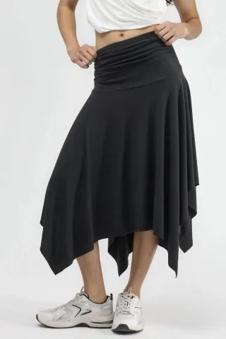 Weicher Touch Asymmetrischer Midirock